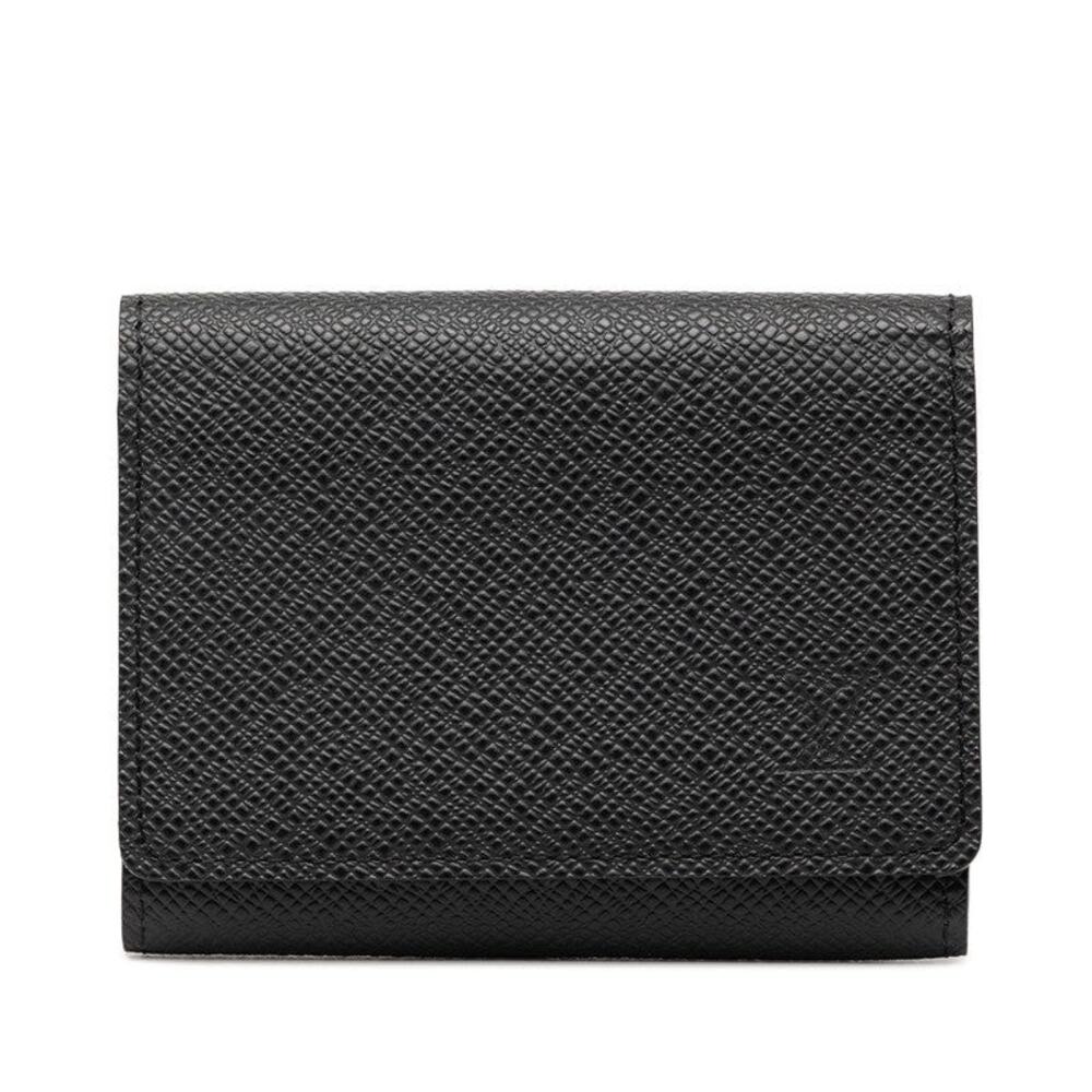 Louis Vuitton Taiga Enveloppe Cartes de Visite Leather Card Case Black